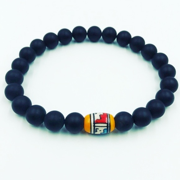 🔴SALE Men or women matte onyx & ceramic bracelet - Picture 5 of 11